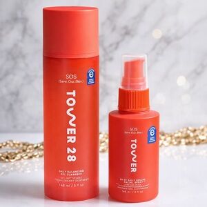 💥 Tower 28 SOS Skincare Duo – Daily Cleanser + SOS Facial Spray (Full Size). NEW